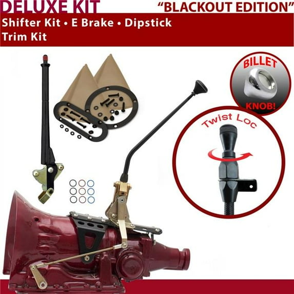 American Shifter TH200 Shifter Kit Black 12 in. E Brake Trim Kit Dipstick for F1986