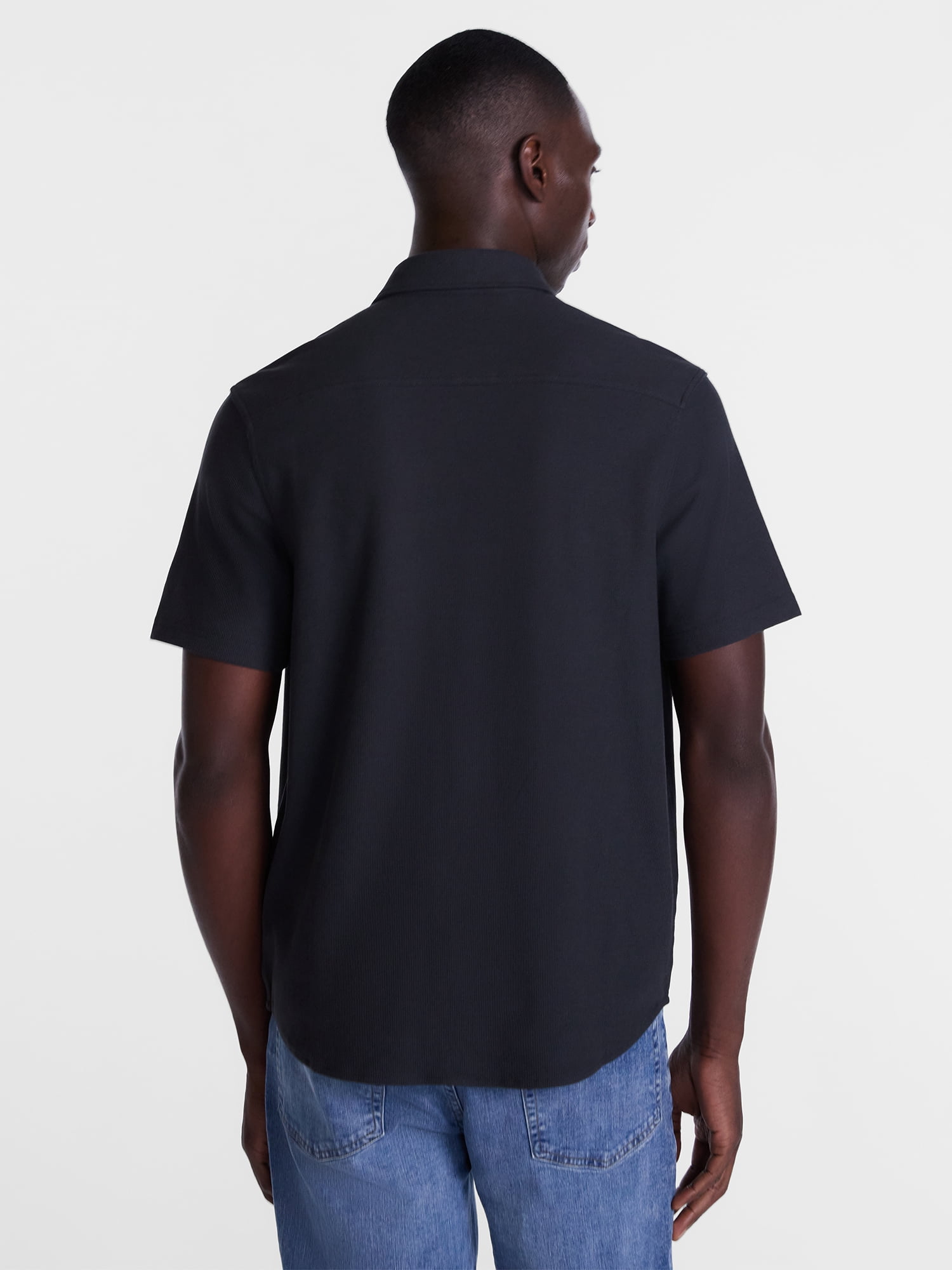 George Men's Waffle Knit Shirt with Short Sleeves, Sizes S-5XB