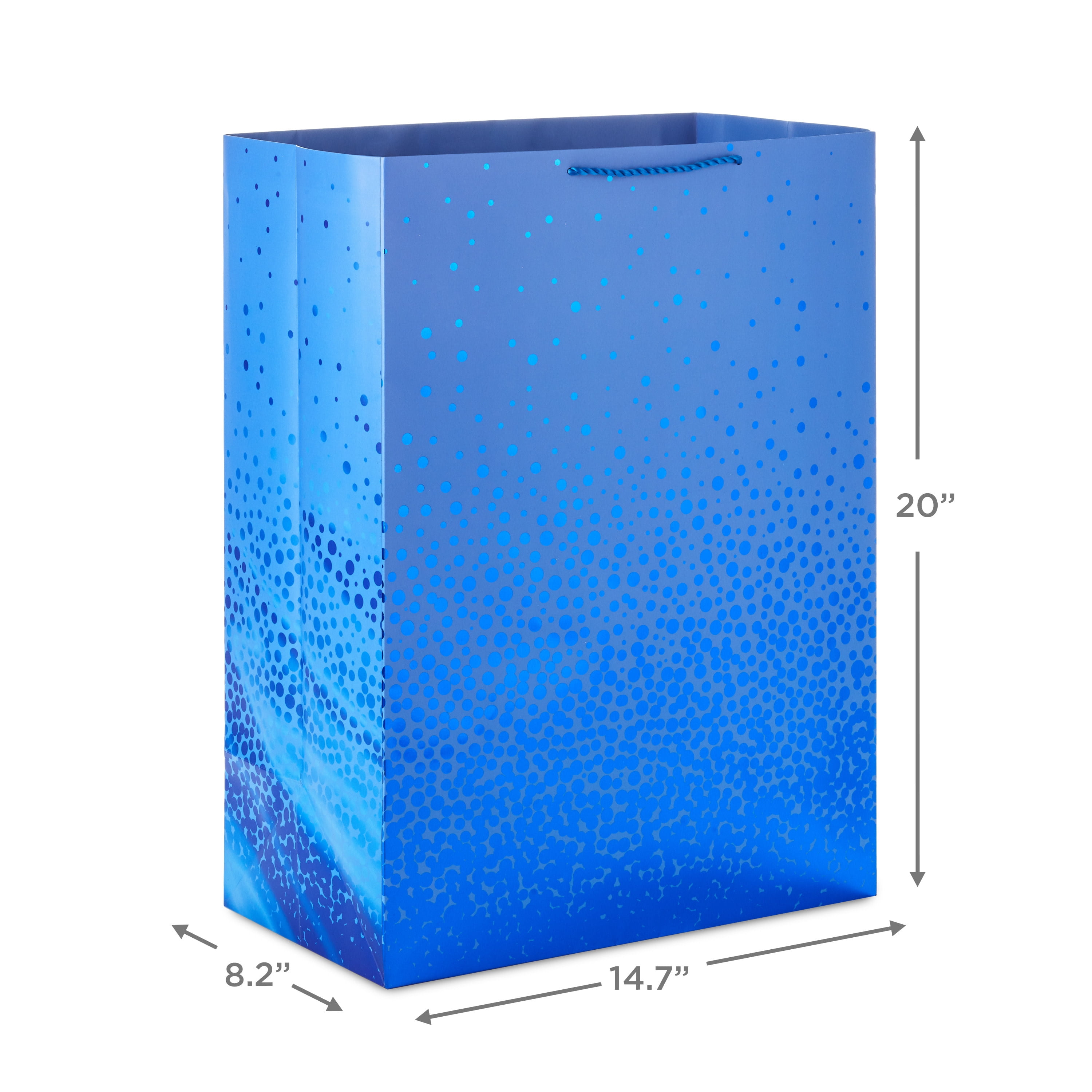 Hallmark Jumbo Gift Bag (Blue with Cascading Blue Foil Dots)