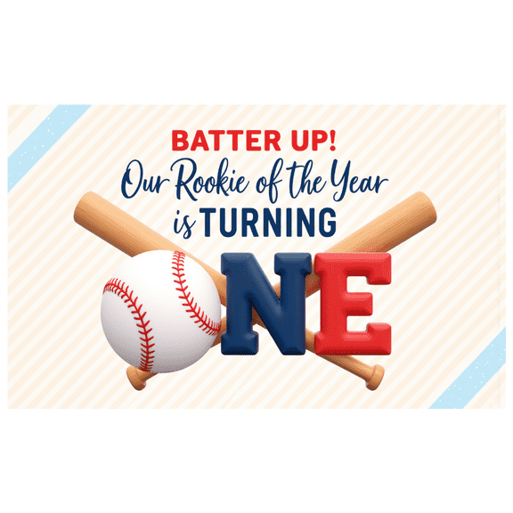 Baseball Theme Birthday Decoration Kids Party Banner for Indoor Celebration Rookie Event