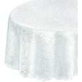 thumbnail image 7 of Newbridge Portofino Scalloped Damask Fabric Tablecloth Wrinkle and Stain Resistant Dining Room, Party and Banquet Tablecloth, 60” Wide x 102” Oval, White, 7 of 7
