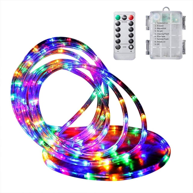 Tubo De Luz Al Aire Libre Tubo Impermeable Luces De Hadas 8 Modos Con Control Remoto Decoración Para Navidad Jardín Boda 12 M 100 Led Moyic HA045027-02
