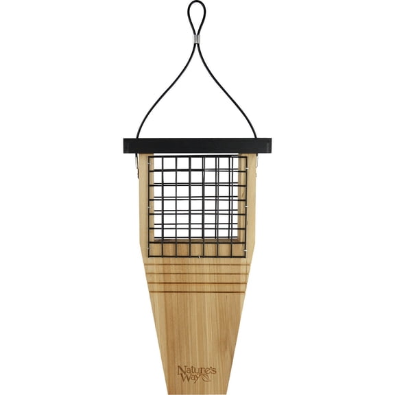 Nature's Way Bird Products CWF1 Tail-prop Suet Bird Feeder 12"H x 7.875"L x 3"W, Brown