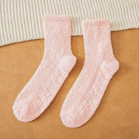

Qazqa Women Autumn And Winter Solid Color Multicolor Coral Thickened Warm Home Floor Socks Stockings