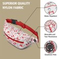thumbnail image 5 of Fanny Pack Red Christmas Snowman Pattern Waist Pack Bag,Running Cross Bag,Waterproof Large Fanny Packs for Women Men for Travel Running Hiking Cycling, 5 of 6