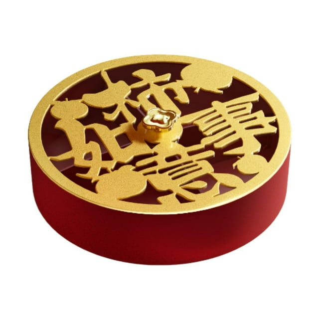 Lipstore Divided Serving Tray with Lid Serving Bowl for Kitchen Chinese New Year Nuts Gold