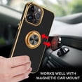 thumbnail image 5 of for iPhone 14 Pro Max Case, Slim Lightweight Ring Holder Kickstand Magnetic Car Mount Supported Electroplated Shockproof Protective Phone Case for iPhone 14 Pro Max 6.7" - Black, 5 of 16