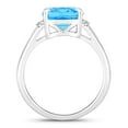 thumbnail image 6 of Swiss Blue Topaz Cocktail Ring 3.73 Carat in 925 Sterling Silver with Diamonds, 6 of 8