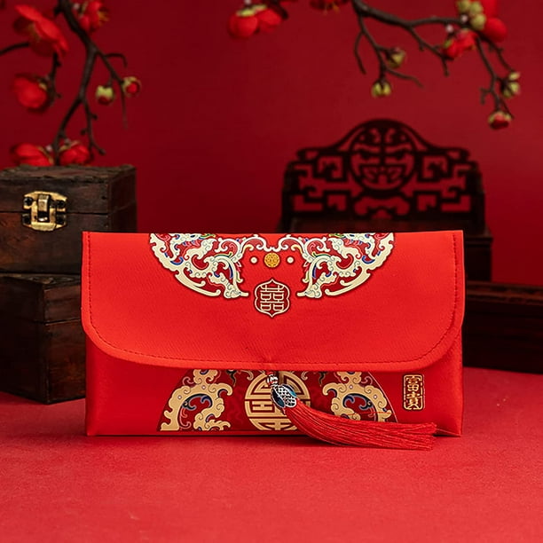 Enveloppes rouges chinoises Nouvel An Enveloppe d'argent chanceux