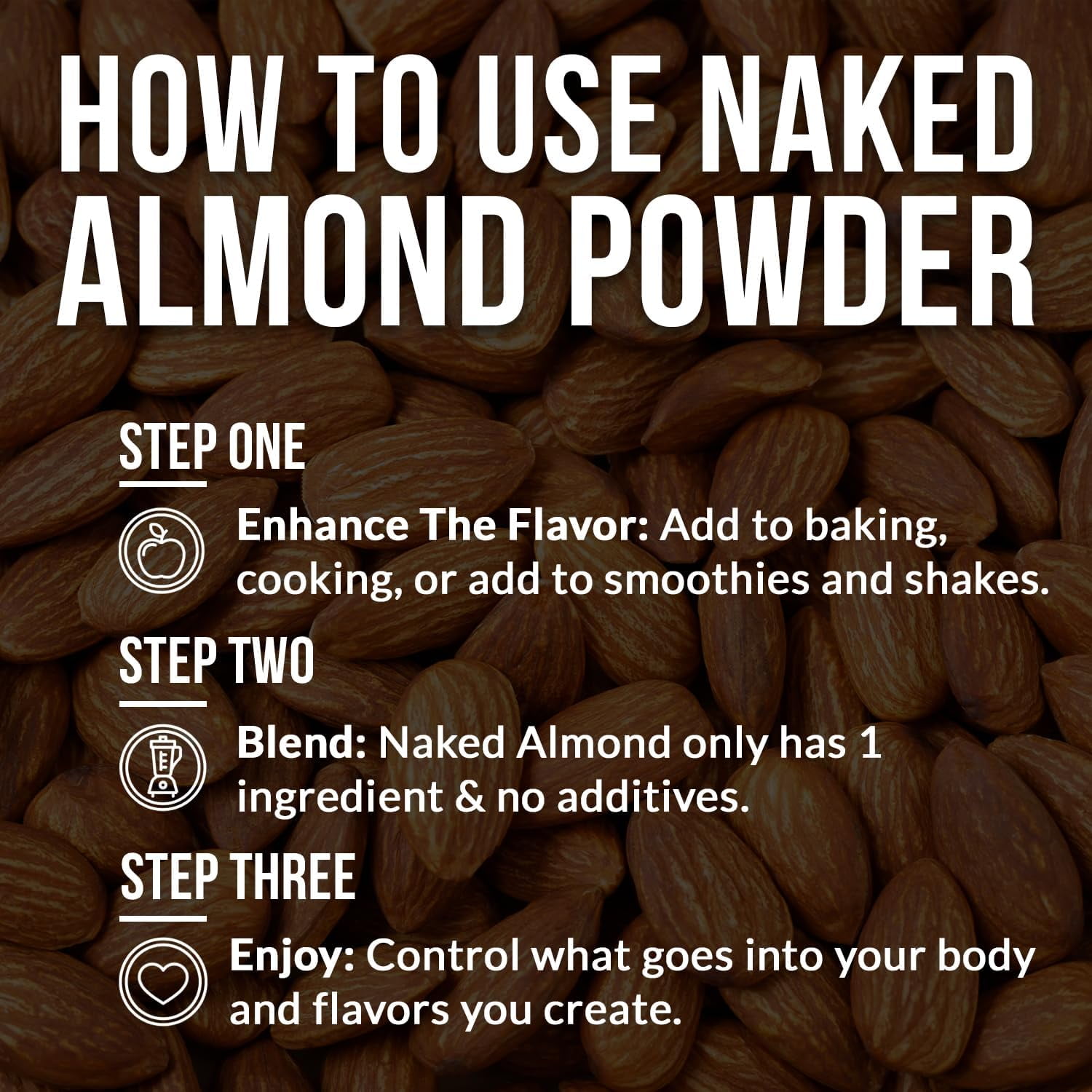 NAKED Almond Protein Powder from small dairy farms, Only 1 Ingredient, Vegan, Gluten-Free, No Additives, No Salt, No Sugar - 38 Servings - 1.5LB