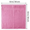 thumbnail image 5 of Utopia Towels 12 Pack Premium Wash Cloths Set, 12 by 12 Inches, 100% Cotton Ring Spun, Highly Absorbent and Soft Feel Essential Washcloths for Bathroom, Spa, Gym, and Face, Pink, 5 of 5