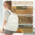 thumbnail image 6 of Cute Aesthetic Backpacks for College with USB Charge, Simple School Backpack for Teen High School Students, Medium Waterproof School Bag for Women Men with Pockets Casual Daypack Bookbag Beige, 6 of 8