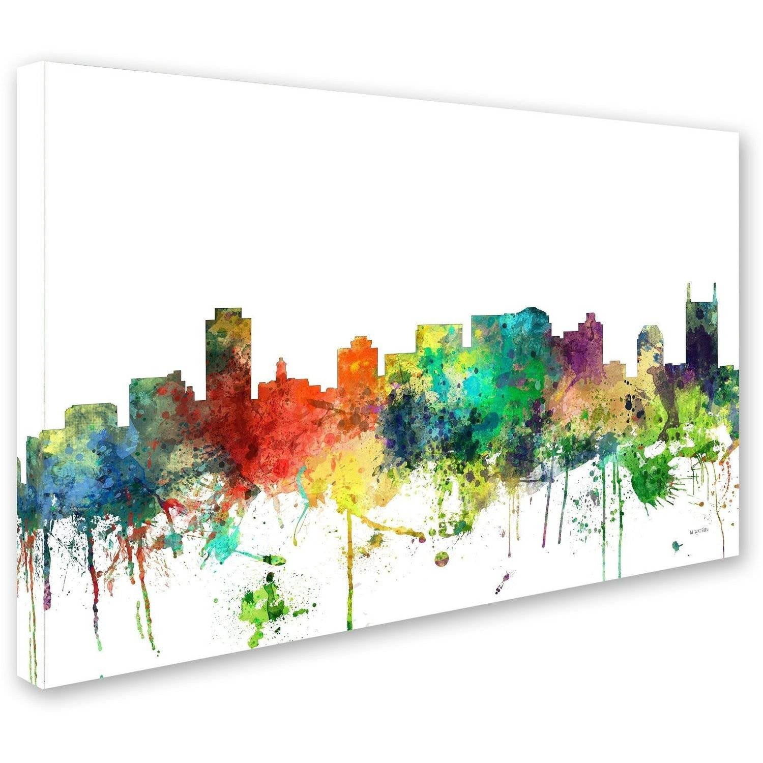 Trademark Fine Art "Nashville Tennessee Skyline SP" Canvas Art by Marlene Watson