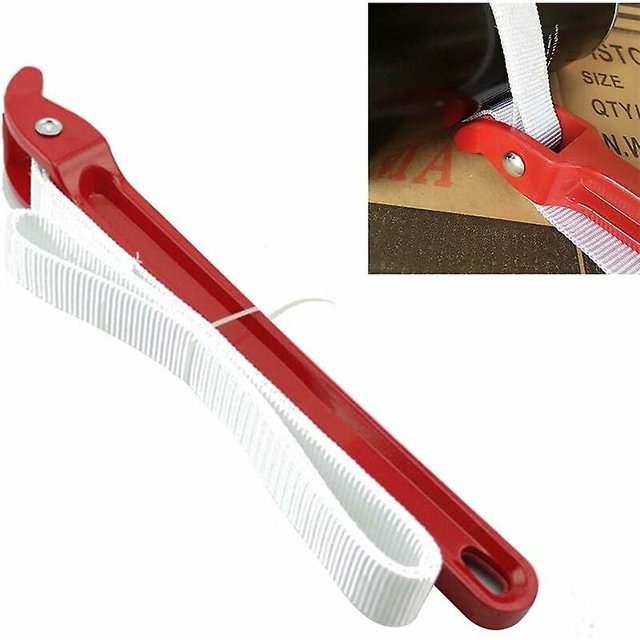 Llaves ajustables Llave de correa estándar, correa de filtro de aceite universal de 12", herramienta de extracción de llave de aceite de 82 cm, mango rojo de 30 cm