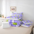 thumbnail image 6 of Manfei Sport Themd Queen Bedding,Ball Games Bedding Comforter Set Queen For Girls,Purple Mixed Shade,Reversible,7pcs, 6 of 8