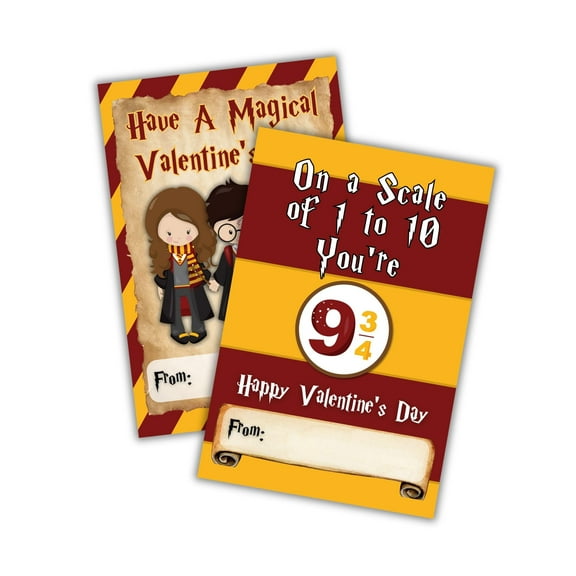 Wizards Valentines Day Cards  30 Pack 4x6 Postcards Mixed Class School Tags for Hand Out Class Gamer Pack Fantasy World Anime Kids Vday Box