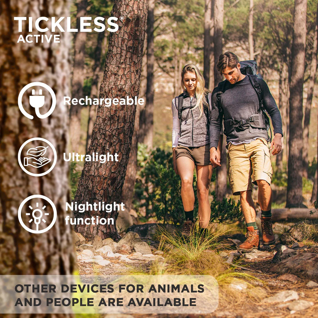Tickless Active - for outdoor activites | Chemical Free, Ultrasonic, Natural Tick Repellent for all ages - Green