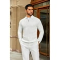 thumbnail image 3 of COOFANDY Men's Half Zip Sweaters Slim Fit Lightweight Mock Neck Turtleneck Cable Knitted Pullover, 3 of 10