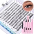 thumbnail image 1 of Kit de extensión de pestañas Newcally Natural Lash Clusters C Curl, 1 of 8