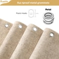 thumbnail image 5 of Cortina de ducha Awellife de lino beige de 90 x 180 cm para baño, 5 of 5
