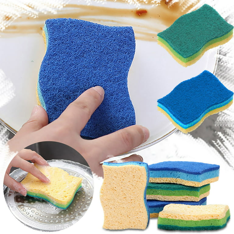 Miracle Microfiber Kitchen Sponge by Scrub-It - Non-Scratch Heavy Duty  Dishwashing Cleaning sponges- Machine Washable- (Orange)