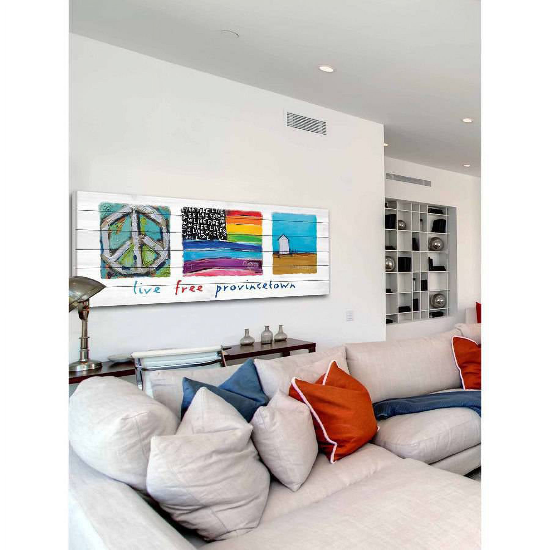 Marmont Hill "Live Free Provincetown" by Tori Campisi Painting Print on White Pine Wood