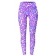 thumbnail image 4 of Arlun Sequins Printed Leggings for Women 2026 Trendy Mardi Gras Holiday Tights Stretch High Waist Yoga Pants Lightweight Soft Comfort Slim Fit Carnival Casual Wear 2-Purple S, 4 of 4