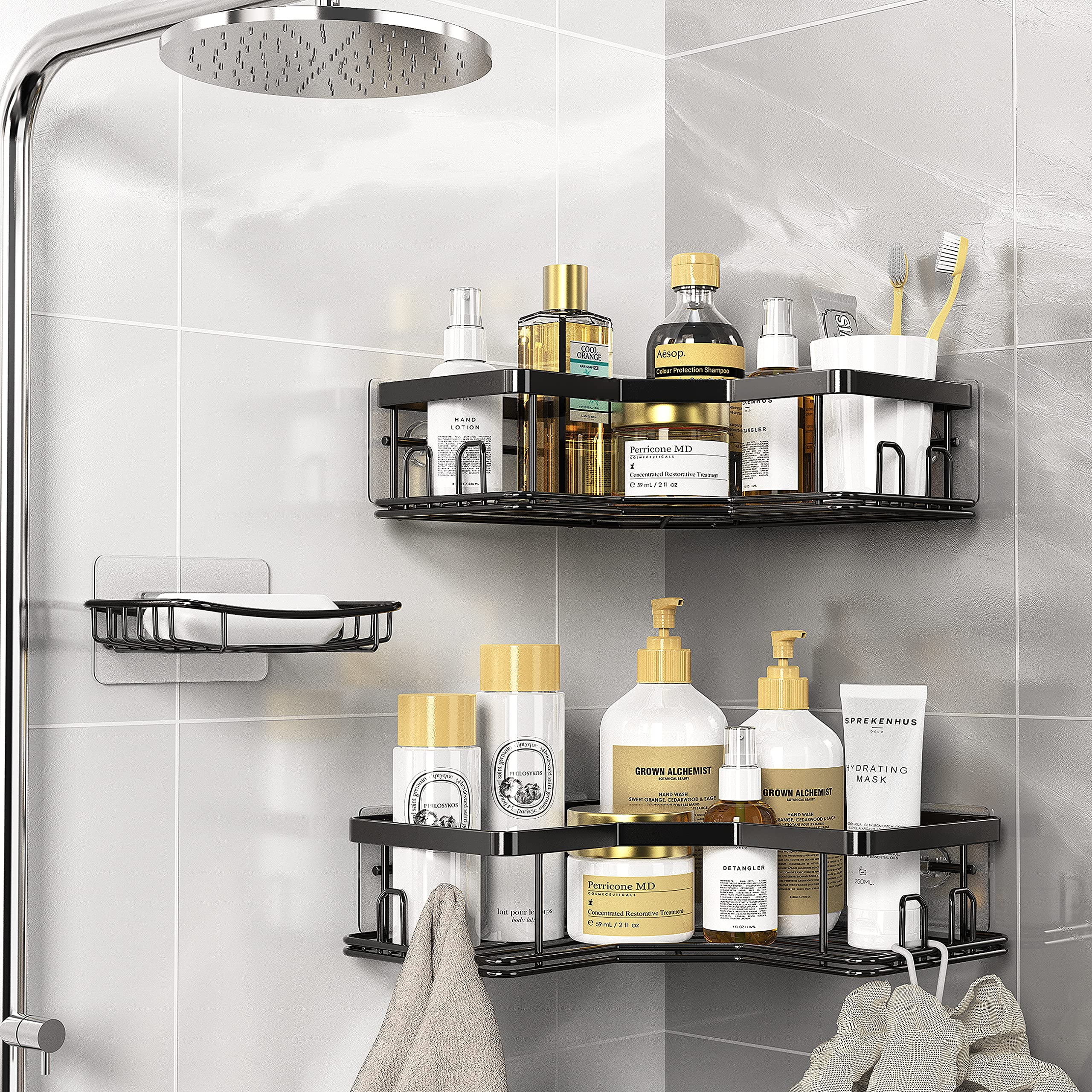 Corner Shower Caddy, Shower Organizer Corner Shower Shelf with Sopa