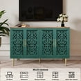 thumbnail image 5 of HLR 47.8" Accent Cabinet with 4 Doors, Vintage Hollow Carving Buffet Cabinet, Sideboards and Buffets with Storage, Credenza for Living Room, Kitchen, Dining Room, Entryway, Hallway, Green, 5 of 7