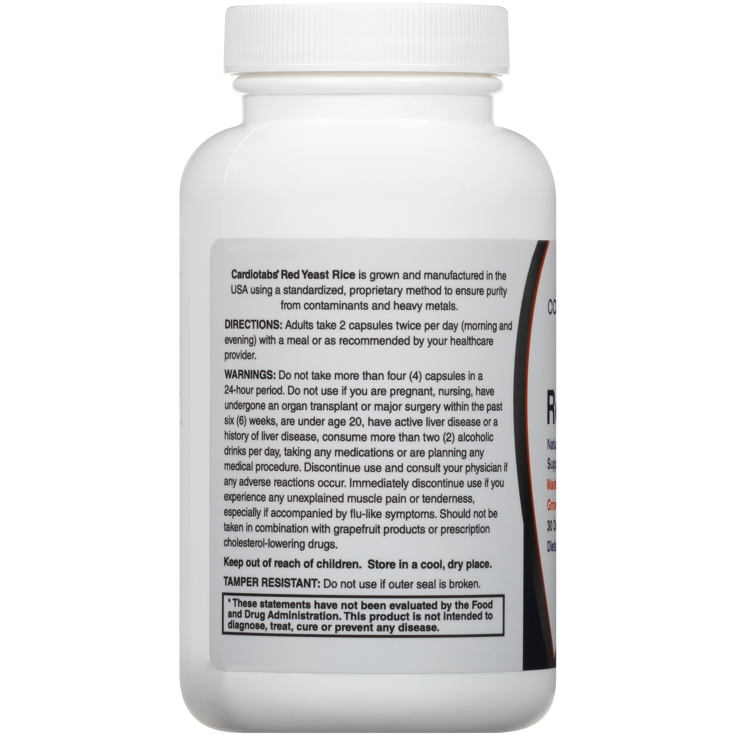 Cardiotabs® Red Yeast Rice Dietary Supplement Capsules 120 ct Bottle