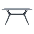 thumbnail image 2 of Compamia Ibiza Dining Table 55' HPL with Air Thermoplastic Legs, Dark Gray (1 Count), 2 of 5