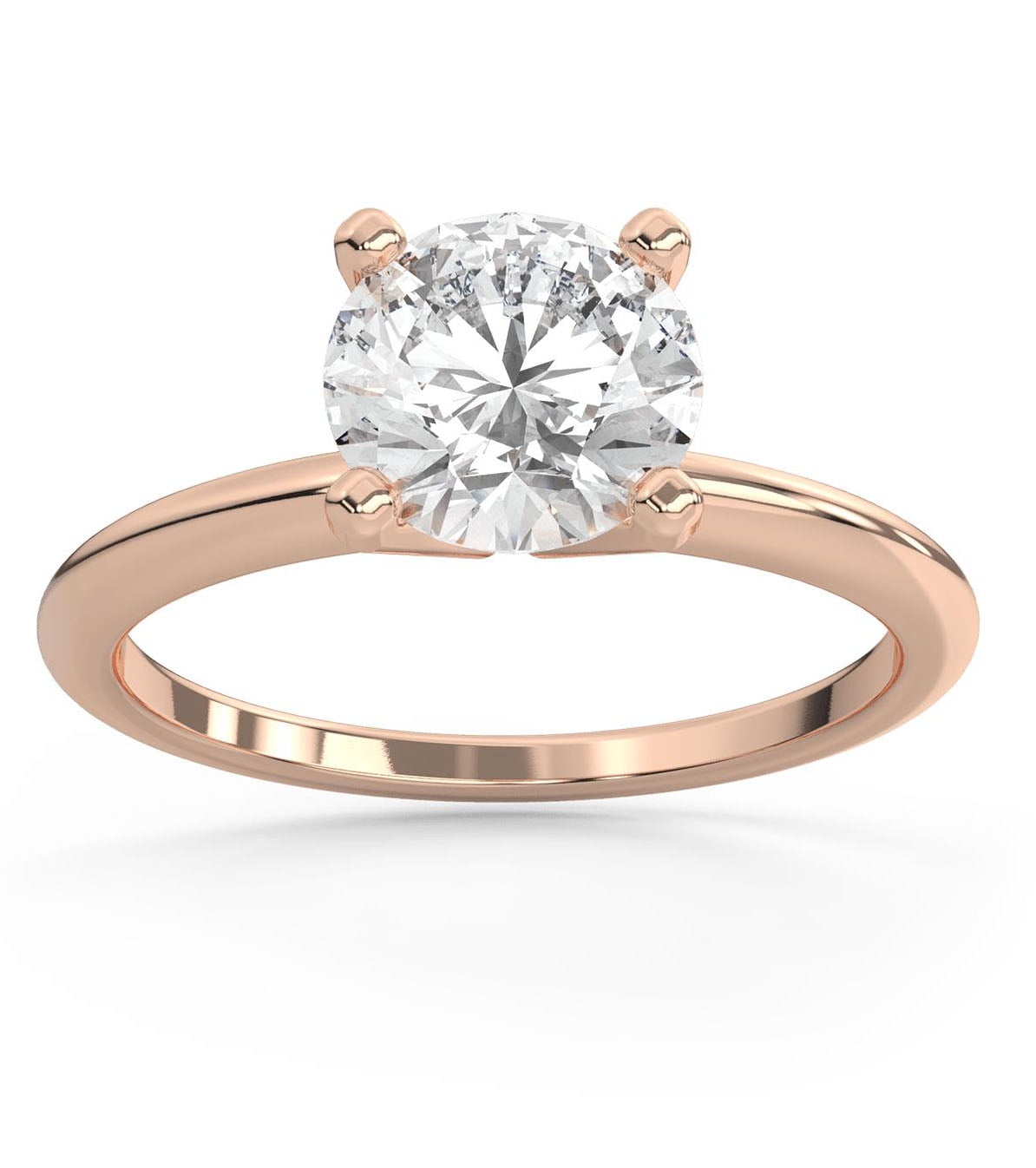 2.00 Ct 14K Solid Rose Gold Round Cut Diamond Solitaire Engagement Thanksgiving