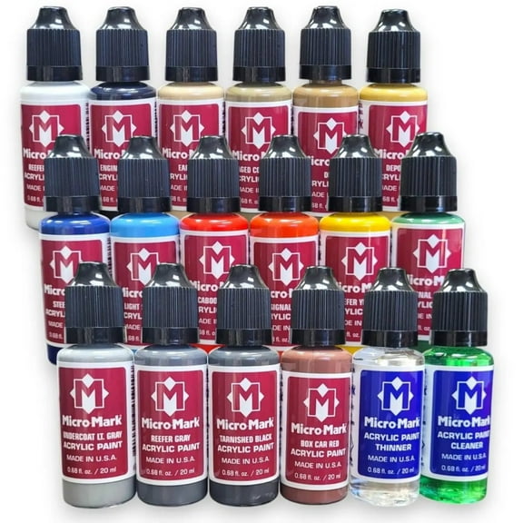 Micro-Mark Railroad Model Color Acrylic Paint Set