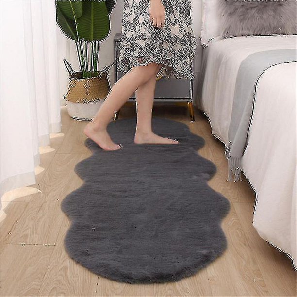 Alfombra suave de piel sintética de conejo para silla, funda para sofá, para dormitorio, suelo, sofá, sala de estar (hy)