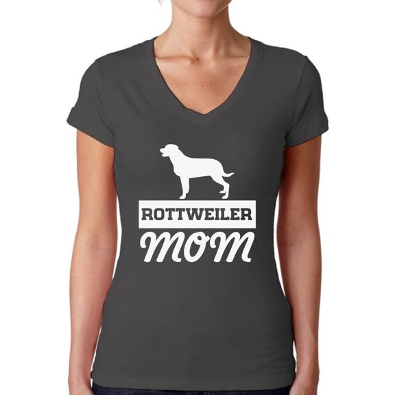 Awkward Styles Women's Rottweiler Mom V-neck T-shirt Dog Mom Gift Idea