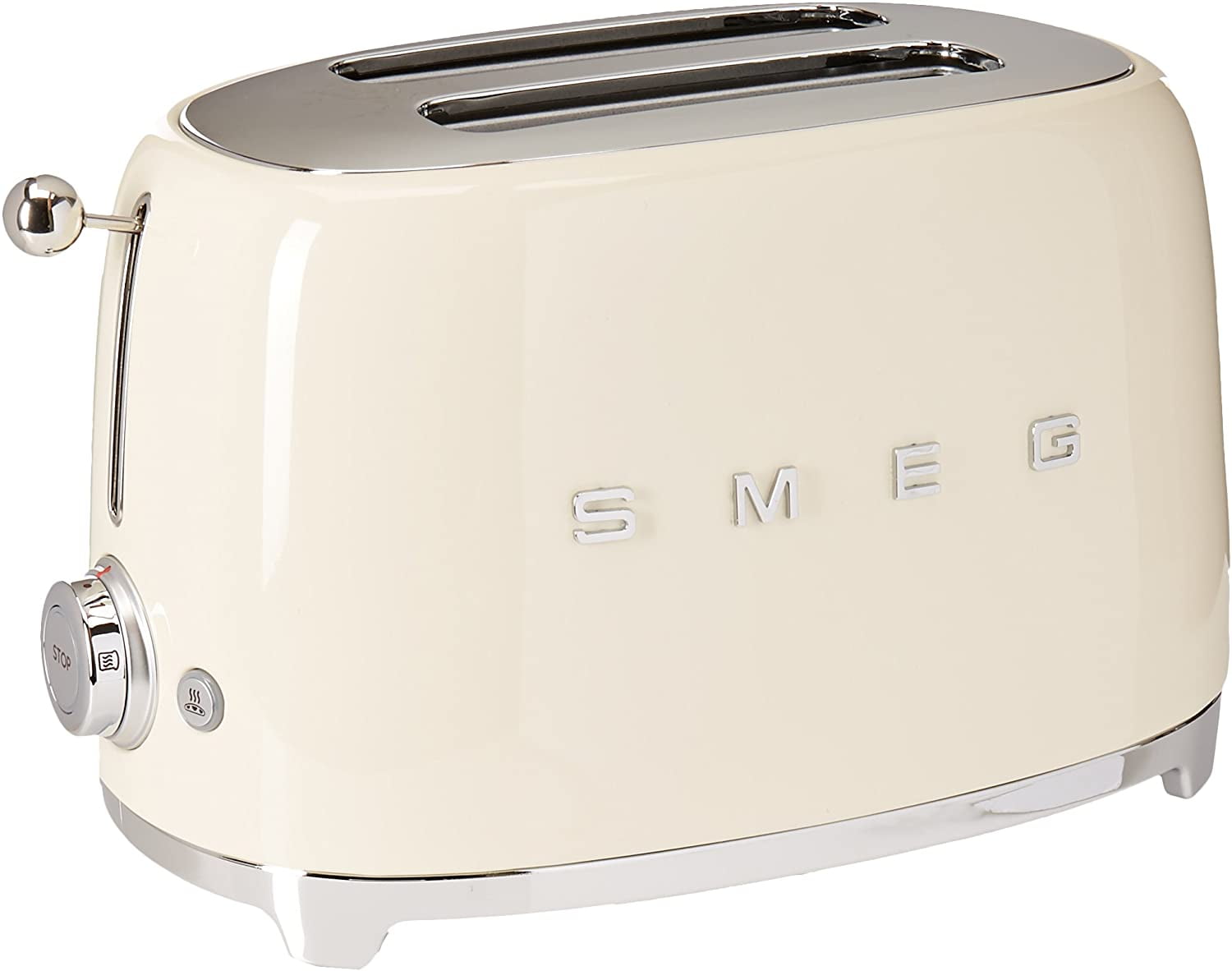 Smeg TSF01CRUS 50's Retro Style Aesthetic 2 Slice Toaster, Cream