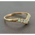 thumbnail image 2 of 1Ct Round Cut Simulated Fire Opal Women Curved Wedding Ring 14K Yellow Gold Plated Silver, 2 of 5