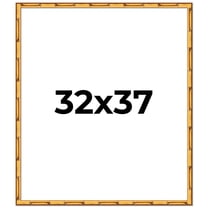 32x37 Frame Gold Bamboo Solid Wood Picture Frame | 1 Inch Moulding Width | Interior Frame Depth