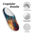 thumbnail image 5 of Wukai Celestial Stag Cosmic Glow Print Women's Indoor Bedroom Slipper Slip On Shoes, Unisex House Shoes with Anti-Skid Sole for Men, Gift for Women Men-11, 5 of 7