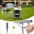 thumbnail image 4 of ZOPan Folding Grill Table with 26'' Tabletop and Detachable Windscreen, Aluminum Portable Camp Cook Station Carry Bag Quick Set-up, BBQ Camping Picnic Backyard Outdoor Camping Kitchen Table (Grey), 4 of 10