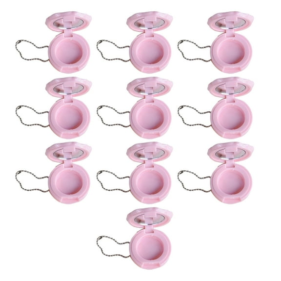 10PCS Rose Design Mirrored Lipstick Holder Compact Travel Size Cosmetic Storage Case For Lip Gloss Valentines Present
