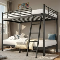 SogesHome Twin Over Twin Metal Bunk Bed, Bed Frame With Safety Rails And Sturdy Ladder, Ample Underbed Storage, Black