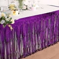 thumbnail image 4 of BalsaCircle 29" x 9 feet Purple Metallic Foil Fringe Table Skirt Wedding Birthday Party Catering, 4 of 8