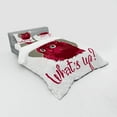 thumbnail image 3 of Ambesonne Saying Bedding Set 3 Pcs, Love Words Cat Kitten, Twin XL, Red Grey White, 3 of 3