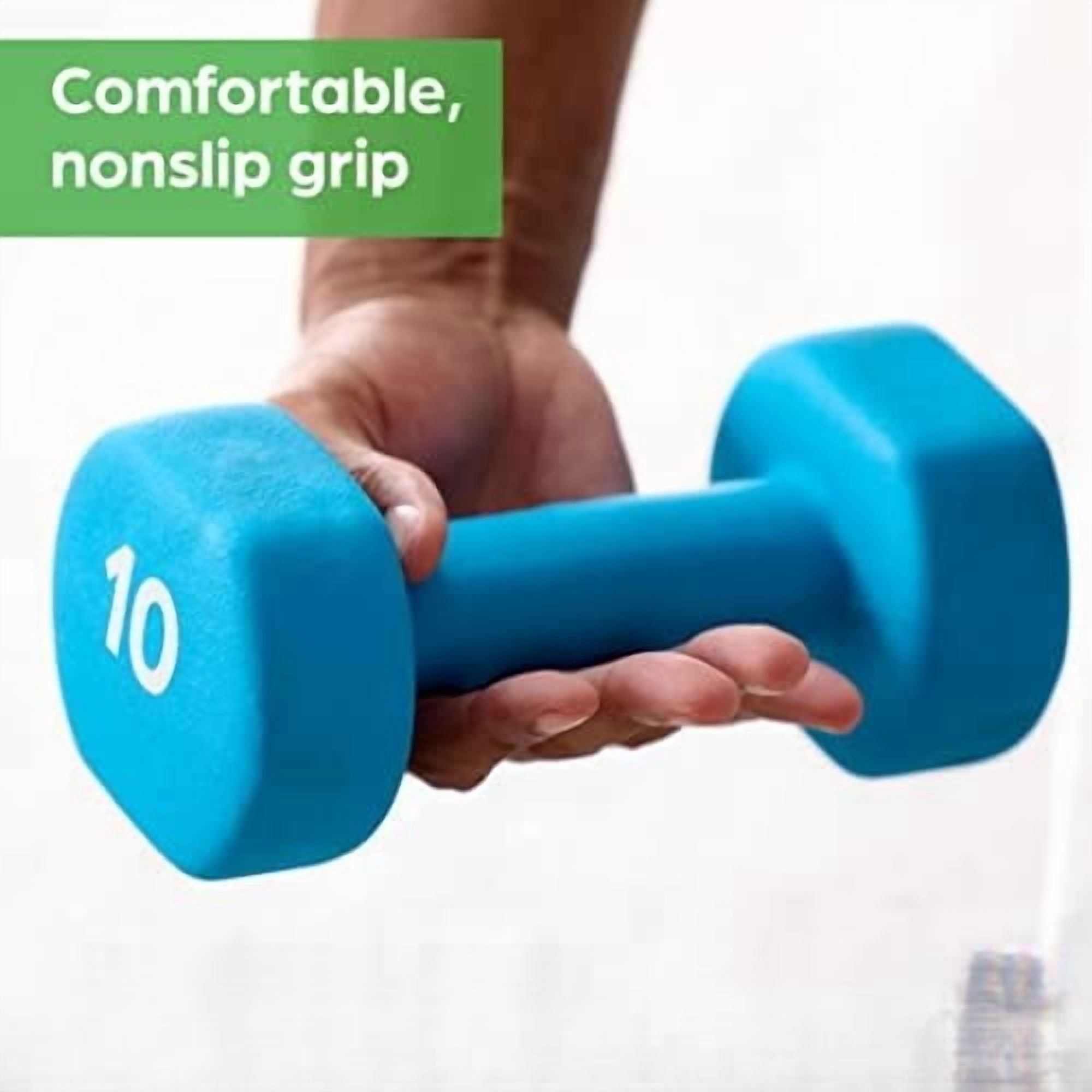 Dumbbell Hand Weight (Sold in Singles) - Neoprene Coated Exercise & Fitness Dumbbell for Home Gym Workouts and Strength Training - Free Weights for Women and Men