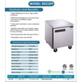 thumbnail image 2 of DUC29F Single Door Undercounter Freezer in Stainless Steel, 2 of 3