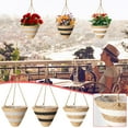 1PCS Rattan Hanging Planter Baskets Cone Shaped Plant Flower Pot