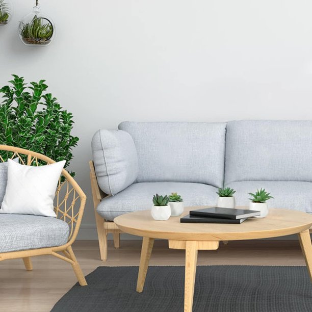 Juego De 4 Suculentas Artificiales Mini Maceta – Decoración De Interior / Exterior – Imitación Realista