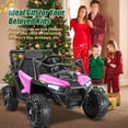 thumbnail image 3 of Funcid 24 Volt Ride on Toys 400W Ride on Cars with Remote Control & Battery Indicator, Electric Car for Explorers, Power Car Wheels UTV w/ Bluetooth, Music, Lights, 3 Speeds, Pink, 3 of 9