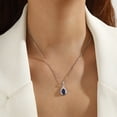 thumbnail image 3 of Beautlace 925 Sterling Silver Teardrop September Sapphire Birthstone Necklace,Pear Cut Pendant Necklace Jewelry Birthday Christmas Gifts for Women/ Wife /Lover, 3 of 12